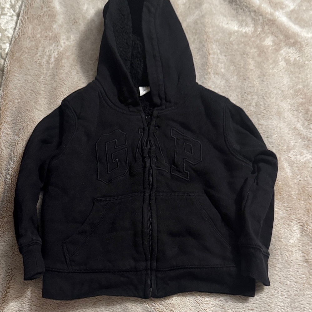 GAP Kids Sherpa Classic Black Hoodie